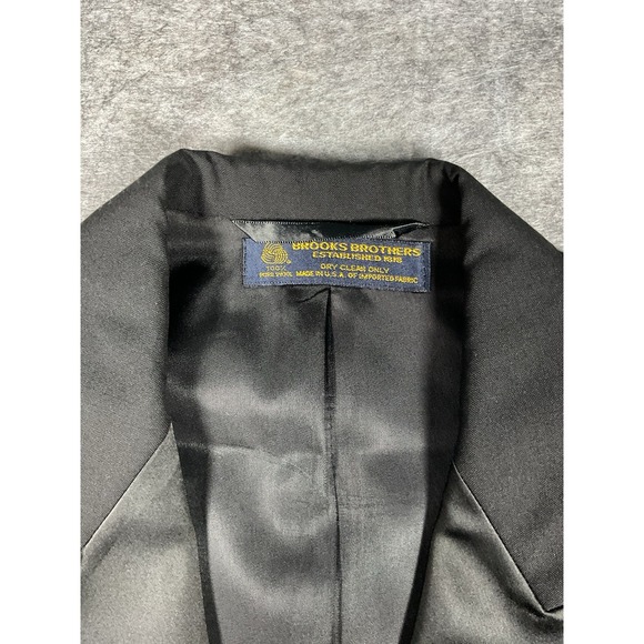 Brooks Brothers Blazer Mens 42L 100% Wool Jacket Made In USA Black - Picture 2 of 5